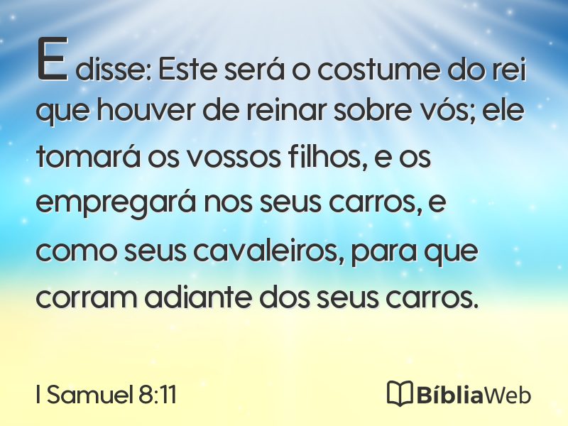 I Samuel 8:11 em imagem para compartilhar