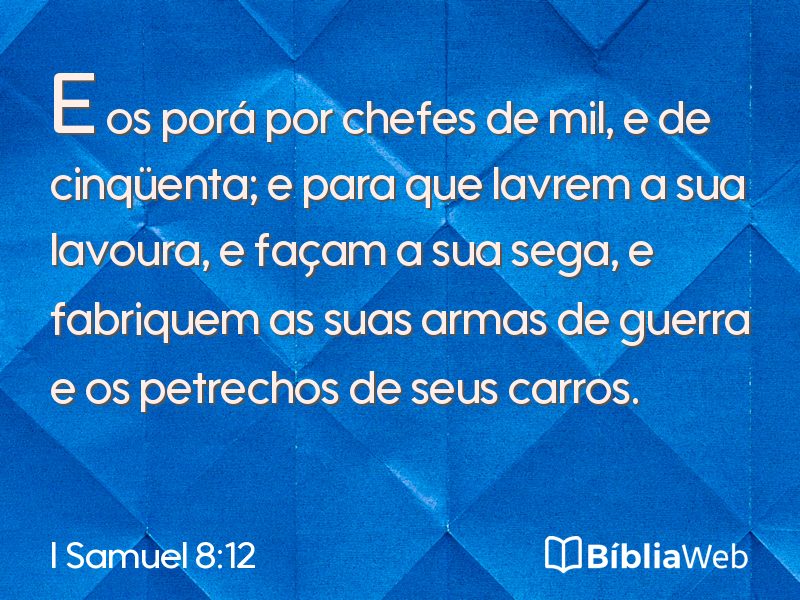 I Samuel 8:12 em imagem para compartilhar