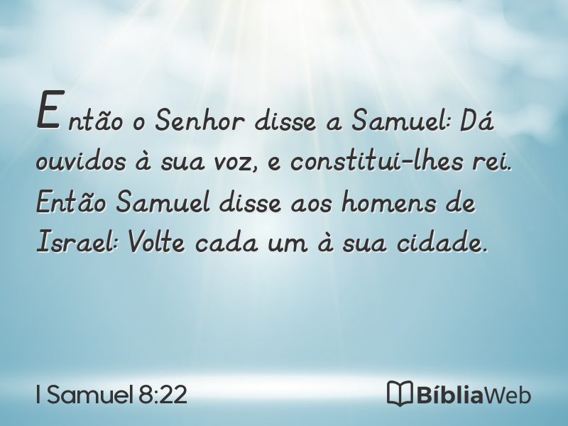 I Samuel 8:22 em imagem para compartilhar