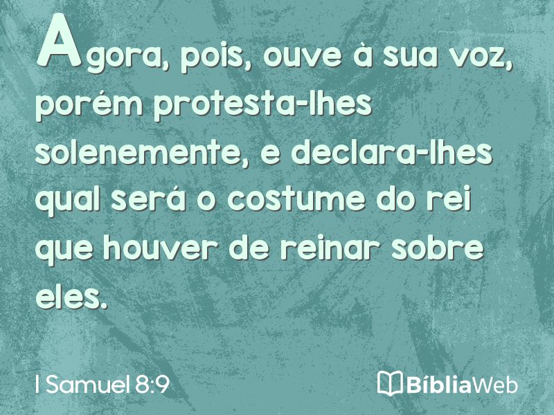 I Samuel 8:9 em imagem para compartilhar