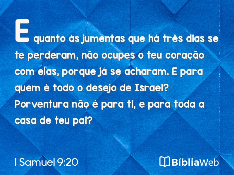 I Samuel 9:20 em imagem para compartilhar