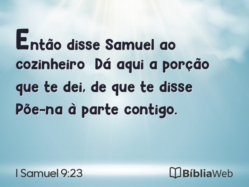 I Samuel 9:23 em imagem para compartilhar