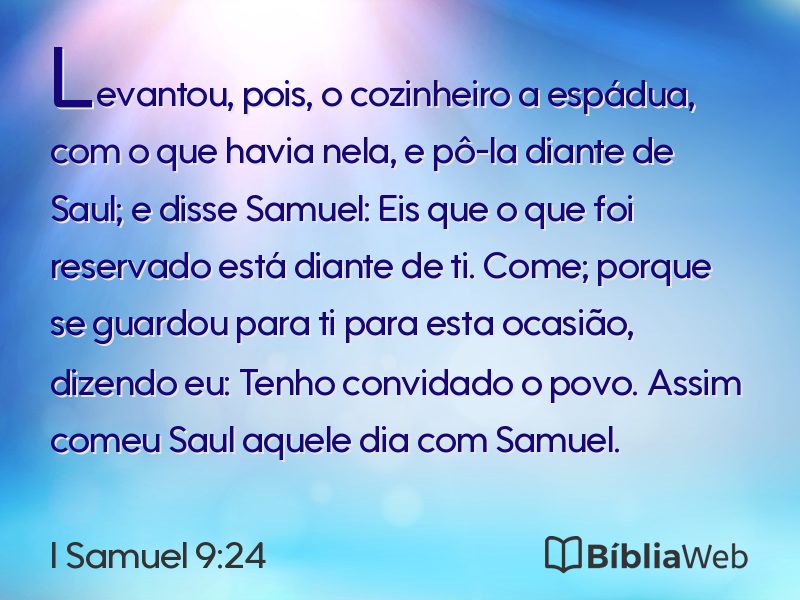 I Samuel 9:24 em imagem para compartilhar