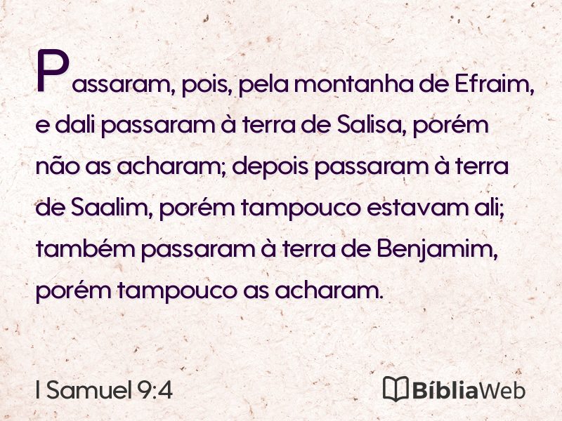I Samuel 9:4 em imagem para compartilhar