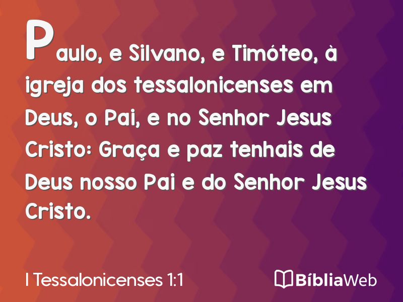 I Tessalonicenses 1:1 em imagem para compartilhar