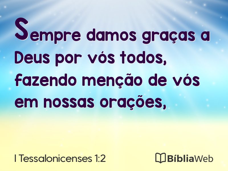 I Tessalonicenses 1:2 em imagem para compartilhar