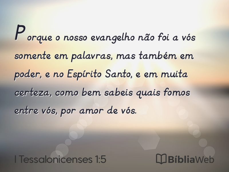 I Tessalonicenses 1:5 em imagem para compartilhar