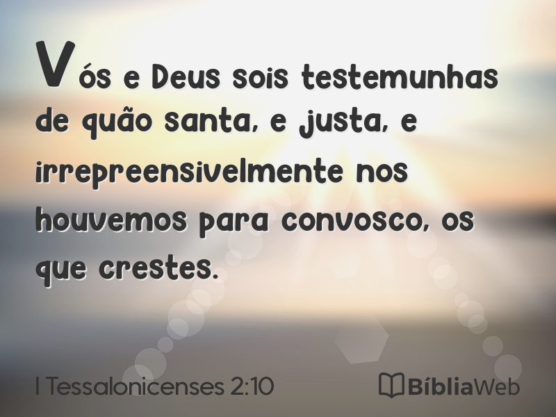 I Tessalonicenses 2:10 em imagem para compartilhar