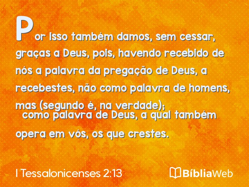 I Tessalonicenses 2:13 em imagem para compartilhar
