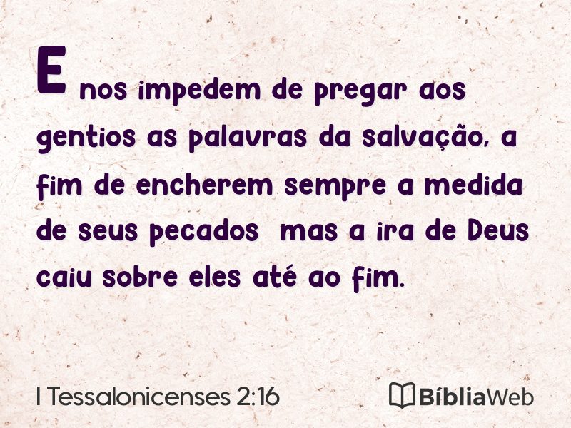 I Tessalonicenses 2:16 em imagem para compartilhar