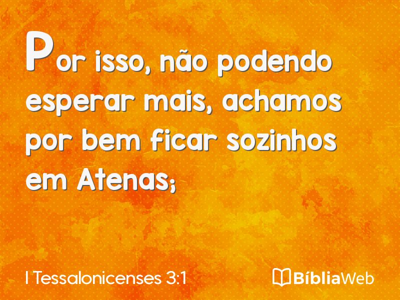 I Tessalonicenses 3:1 em imagem para compartilhar