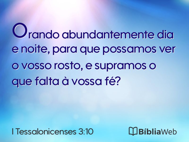 I Tessalonicenses 3:10 em imagem para compartilhar