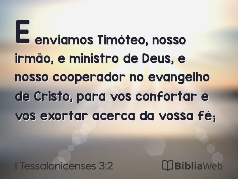 I Tessalonicenses 3:2 em imagem para compartilhar