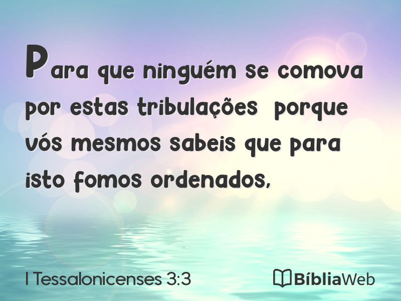 I Tessalonicenses 3:3 em imagem para compartilhar