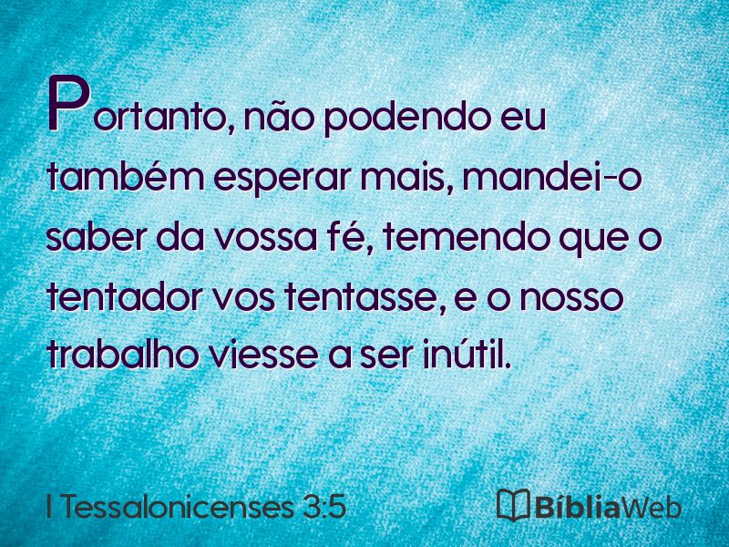 I Tessalonicenses 3:5 em imagem para compartilhar