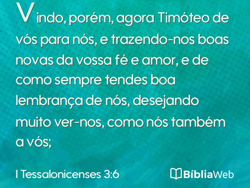 I Tessalonicenses 3:6 em imagem para compartilhar