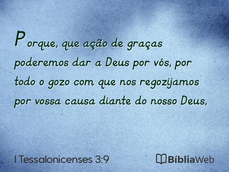 I Tessalonicenses 3:9 em imagem para compartilhar