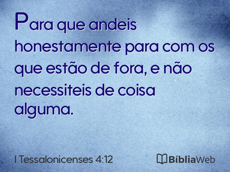 I Tessalonicenses 4:12 em imagem para compartilhar