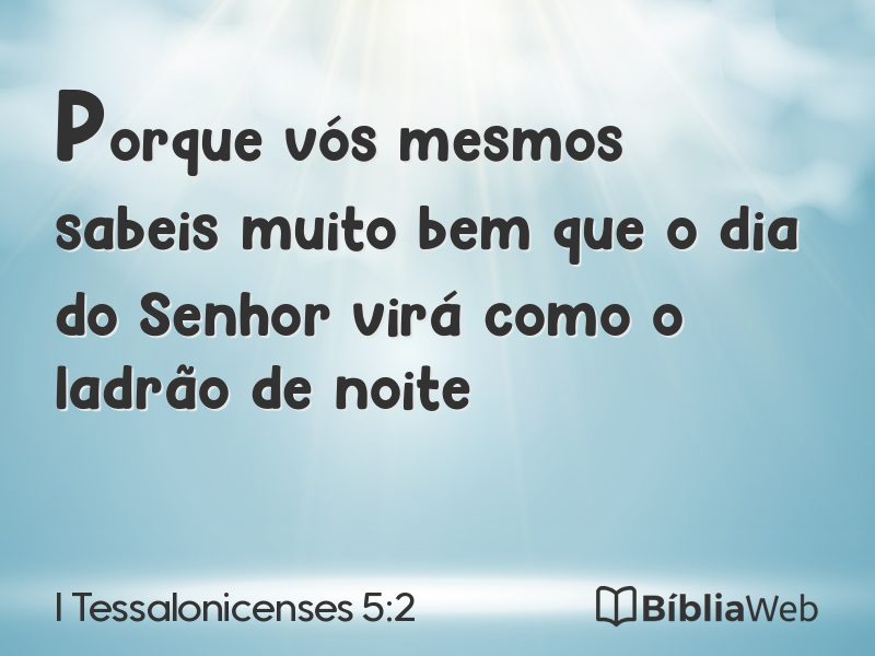 I Tessalonicenses 5:2 em imagem para compartilhar