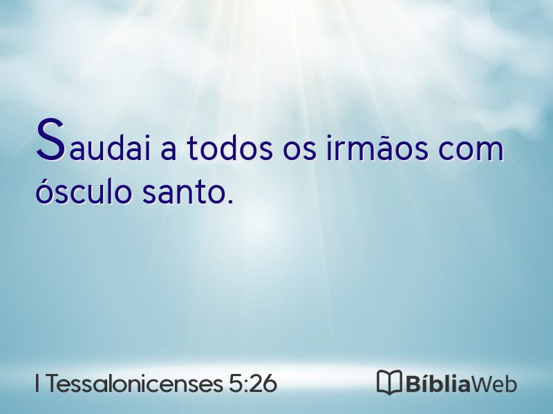 I Tessalonicenses 5:26 em imagem para compartilhar
