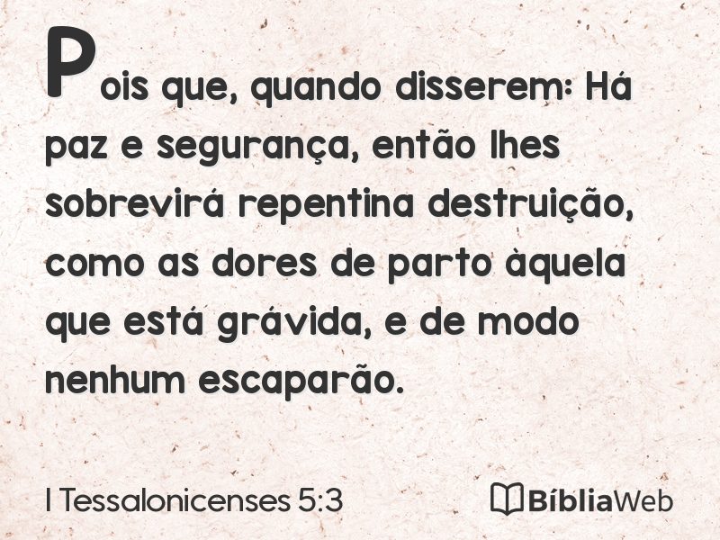 I Tessalonicenses 5:3 em imagem para compartilhar
