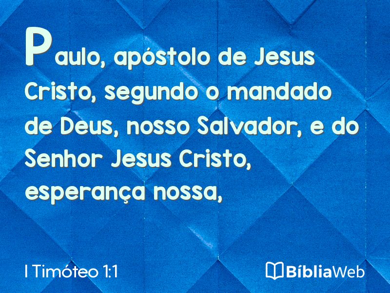 I Timóteo 1:1 em imagem para compartilhar