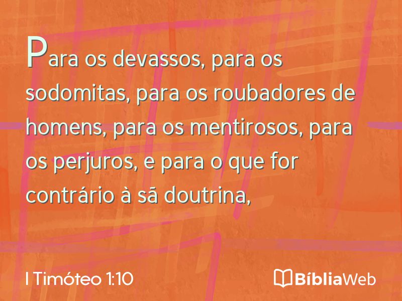 I Timóteo 1:10 em imagem para compartilhar