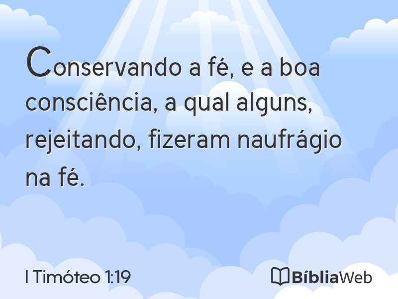 I Timóteo 1:19 em imagem para compartilhar