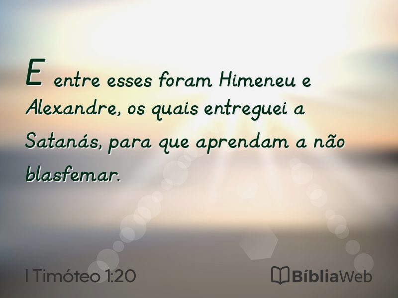 I Timóteo 1:20 em imagem para compartilhar