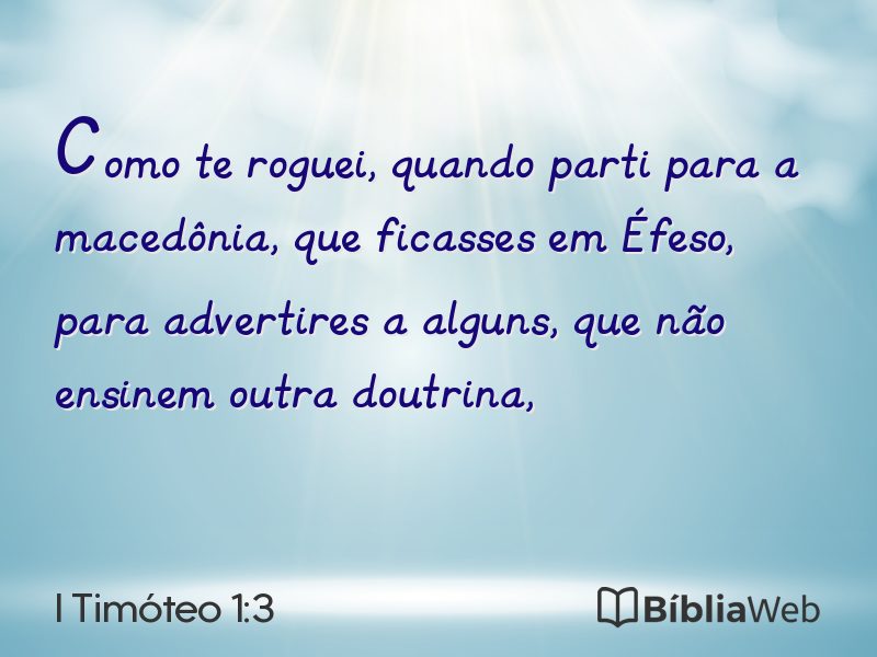 I Timóteo 1:3 em imagem para compartilhar
