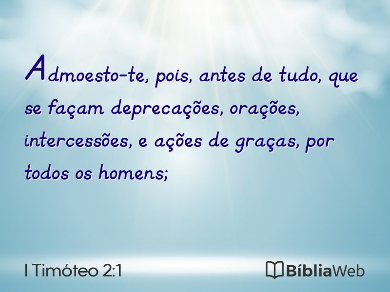 I Timóteo 2:1 em imagem para compartilhar