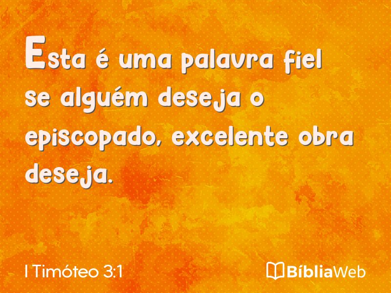 I Timóteo 3:1 em imagem para compartilhar