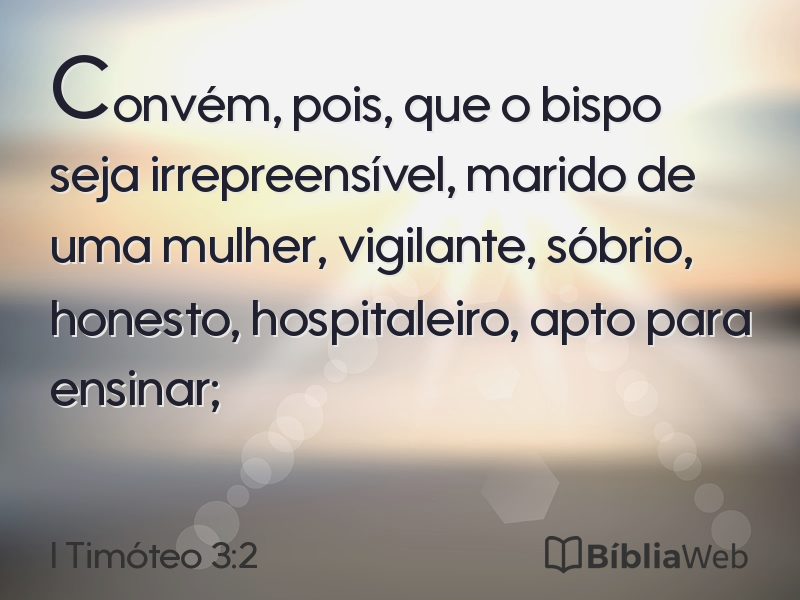 I Timóteo 3:2 em imagem para compartilhar
