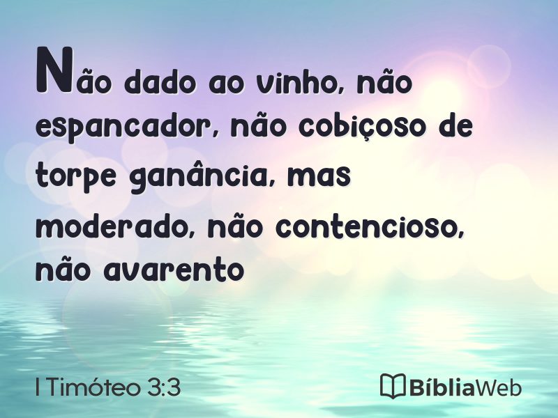 I Timóteo 3:3 em imagem para compartilhar