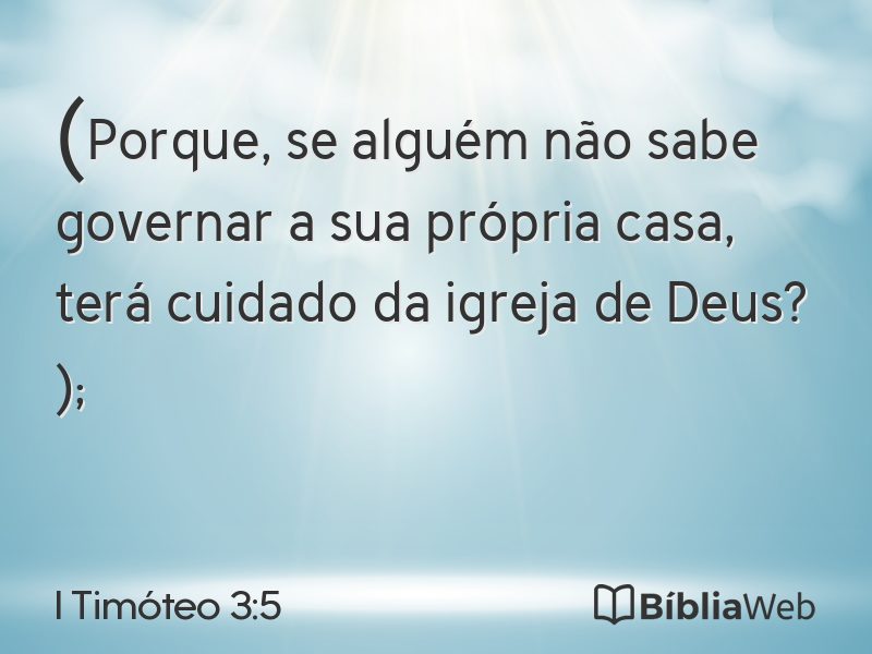 I Timóteo 3:5 em imagem para compartilhar