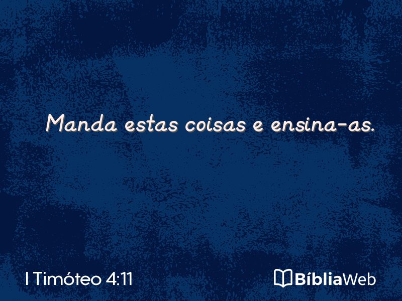 I Timóteo 4:11 em imagem para compartilhar