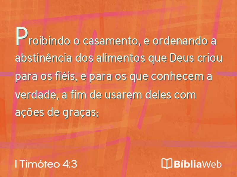 I Timóteo 4:3 em imagem para compartilhar