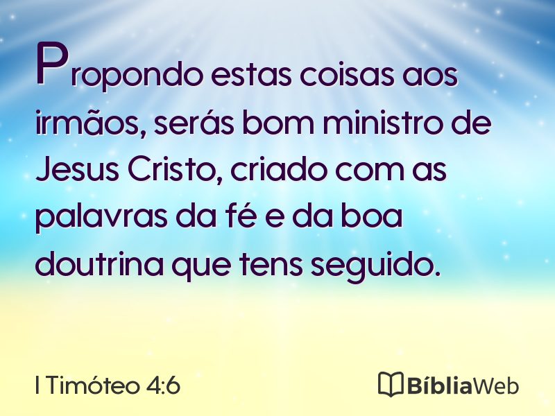 I Timóteo 4:6 em imagem para compartilhar