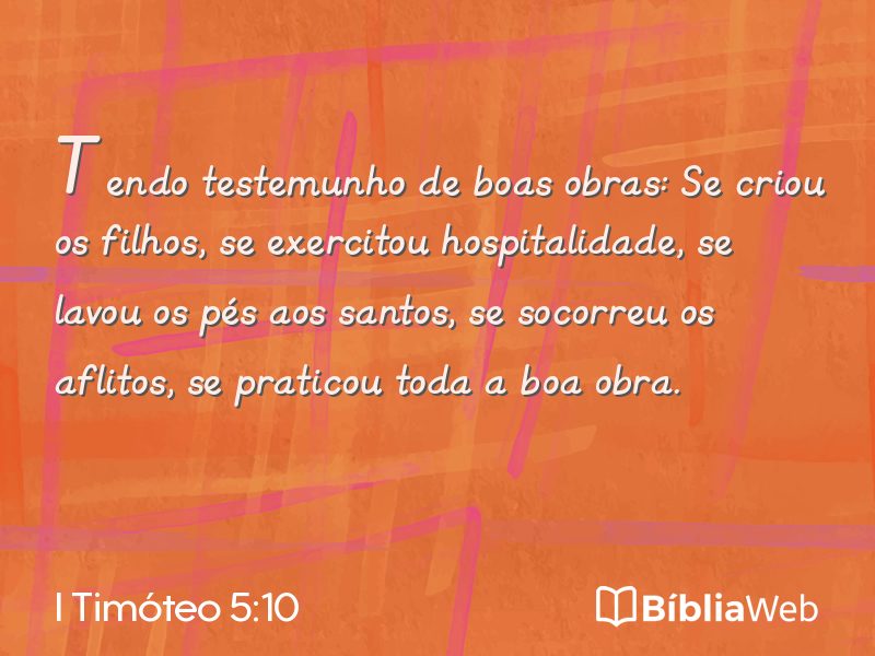 I Timóteo 5:10 em imagem para compartilhar