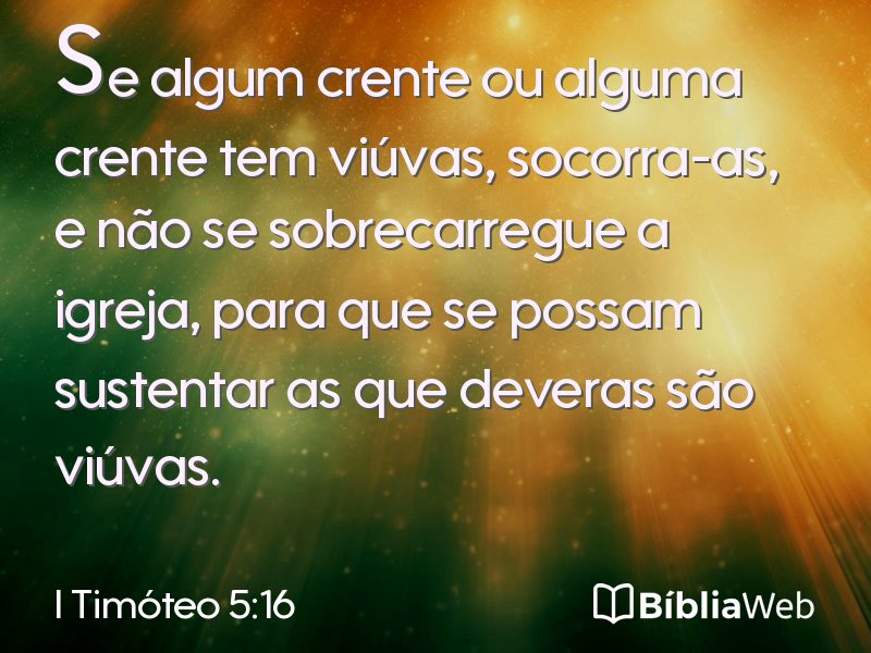 I Timóteo 5:16 em imagem para compartilhar