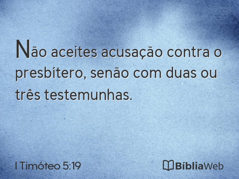 I Timóteo 5:19 em imagem para compartilhar