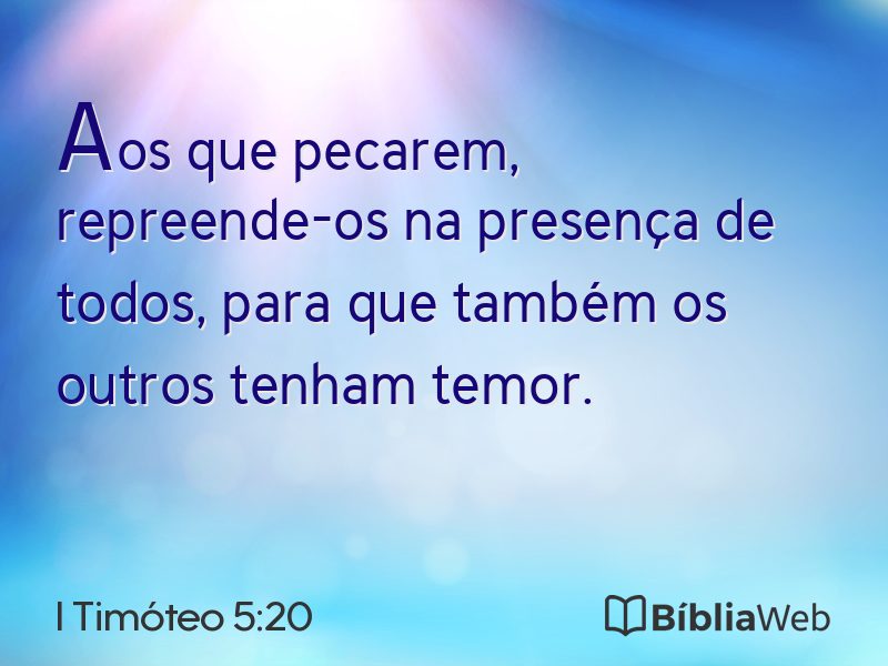 I Timóteo 5:20 em imagem para compartilhar