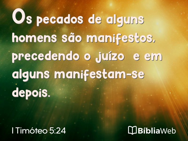 I Timóteo 5:24 em imagem para compartilhar