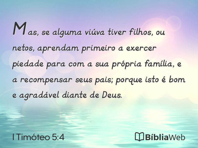 I Timóteo 5:4 em imagem para compartilhar