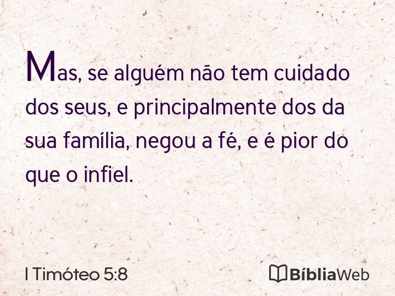 I Timóteo 5:8 em imagem para compartilhar
