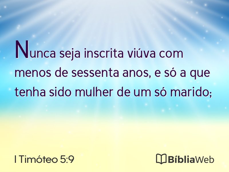 I Timóteo 5:9 em imagem para compartilhar