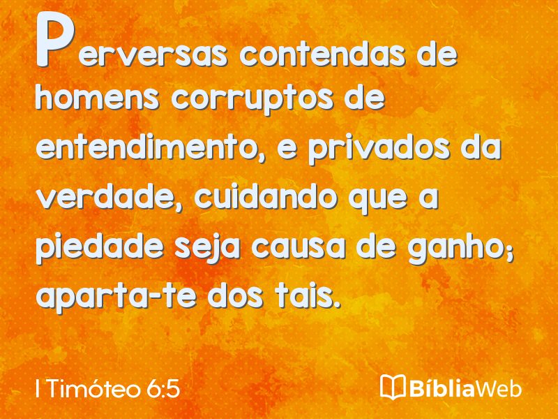 I Timóteo 6:5 em imagem para compartilhar