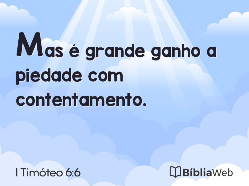 I Timóteo 6:6 em imagem para compartilhar