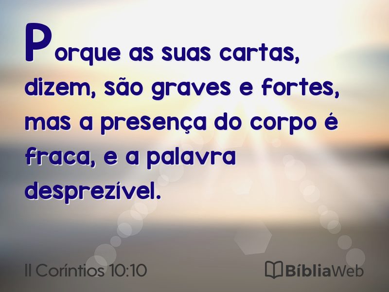 II Coríntios 10:10 em imagem para compartilhar
