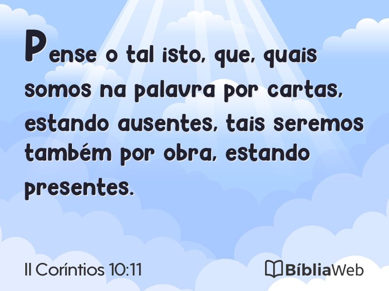 II Coríntios 10:11 em imagem para compartilhar
